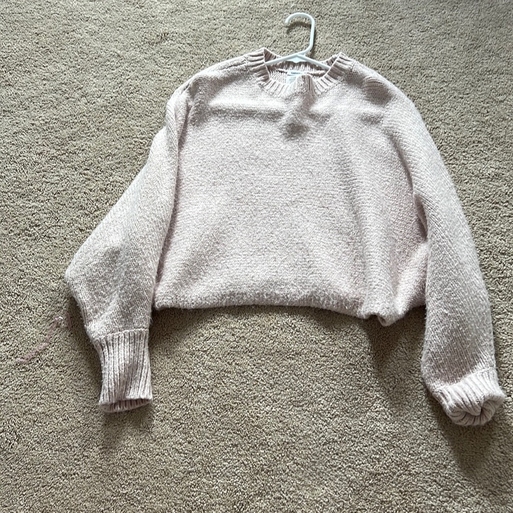 garage heavy pink sweater